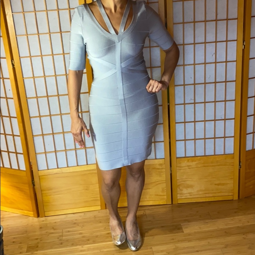 Structured New Age Silver Bodycon Dress!